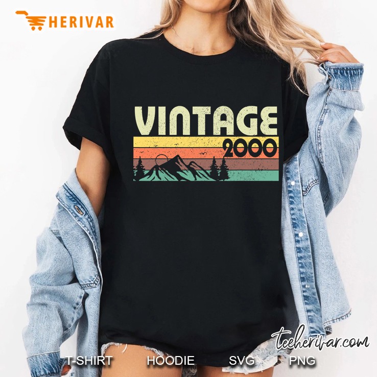 Retro Vintage 2000 Graphics 21St Birthday Gift 21 Years Old Ladies Tee