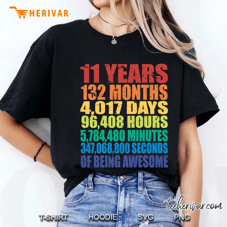 11Th Birthday Gift For Kids, Boys & Girls, Cool 11 Years Old Ladies Tee