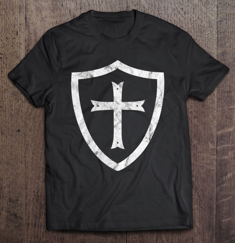 Knights Templar Retro Flag Cross Shield Gif