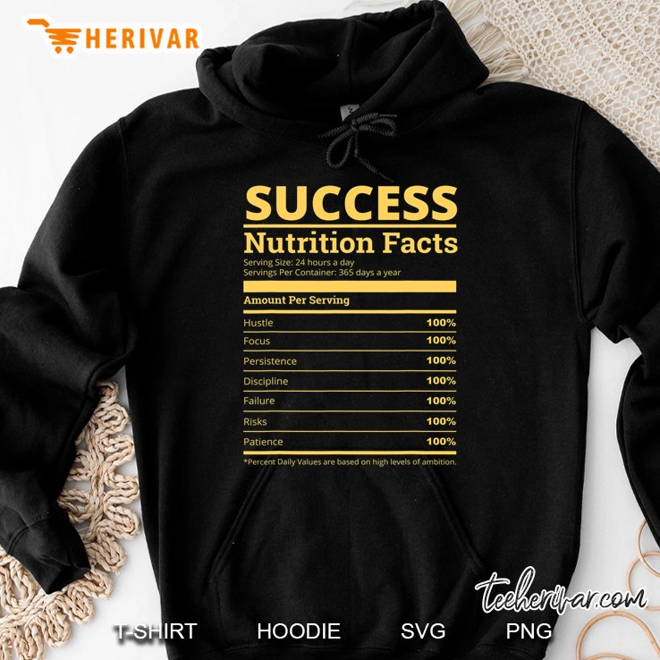 Success Nutrition Facts Nutrition Label Hoodie