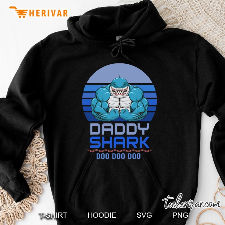 Vintage Weight Lifting Daddy Shark Hoodie