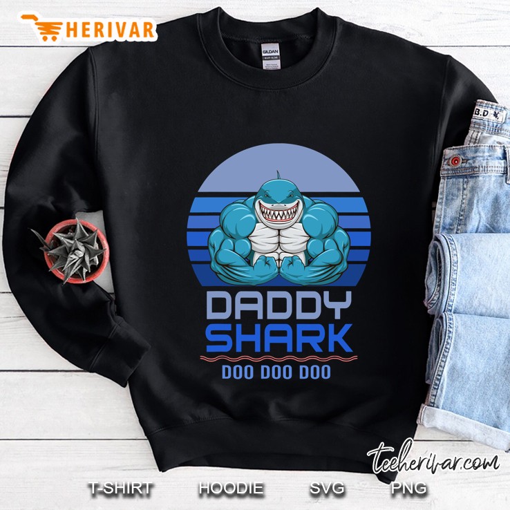 Vintage Weight Lifting Daddy Shark Sweatshirt