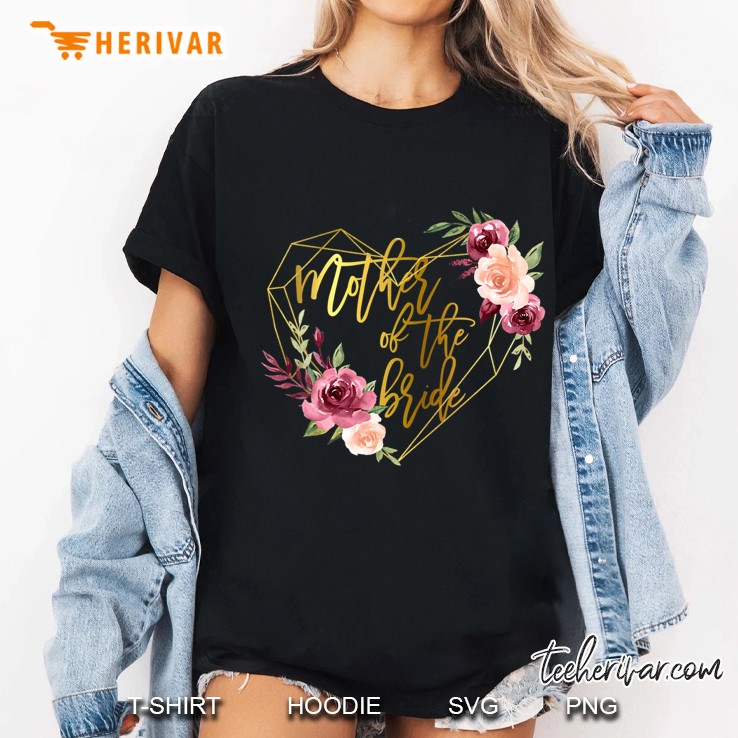 Womens Bridal Team Matching Floral Gift For Mother Of The Bride Ladies Tee