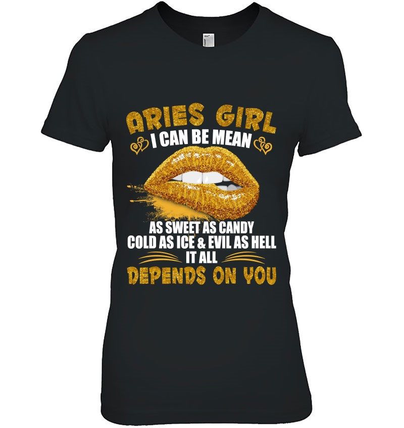 Aries Girl I Can Be Mean Golden Lips Aries Girl Mugs