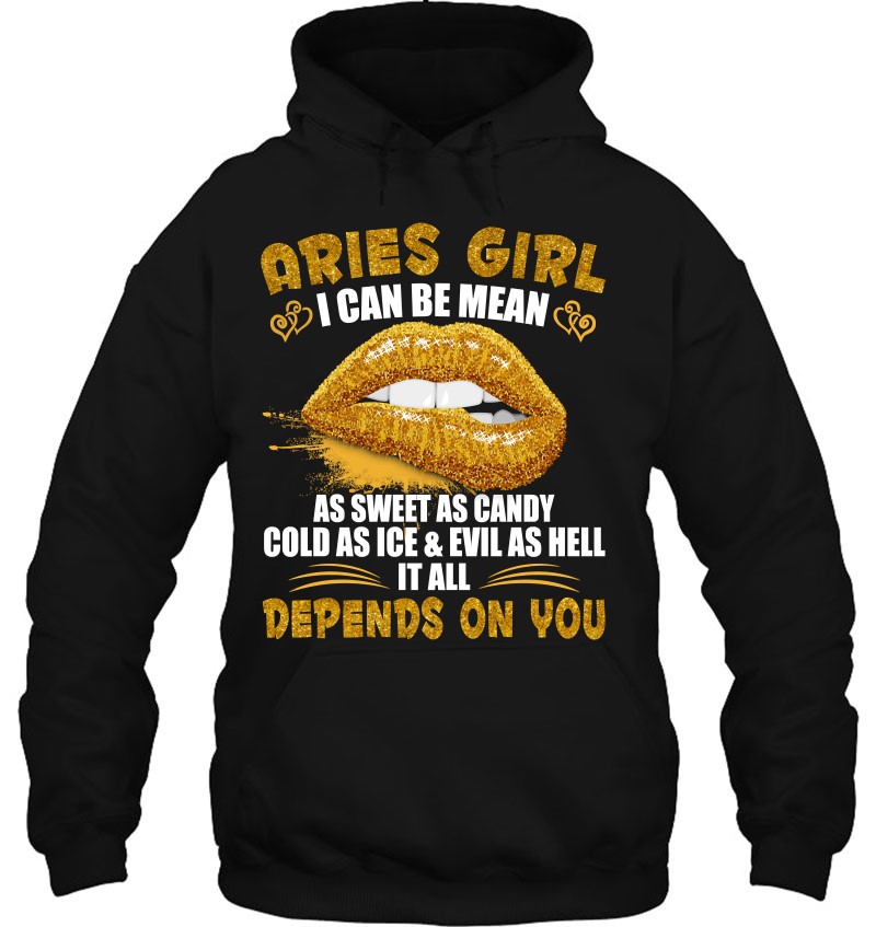 Aries Girl I Can Be Mean Golden Lips Aries Girl Mugs