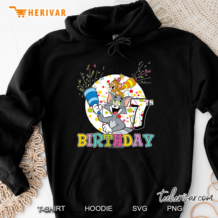 Kids Tom And Jerry 7Th Birthday Portrait Hoodie