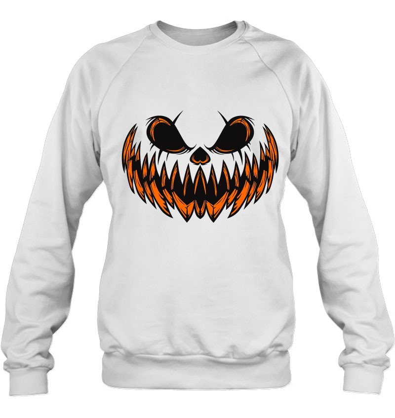 Scary Pumpkin Jack O Lantern Smiling Face Halloween Gift Sweatshirt