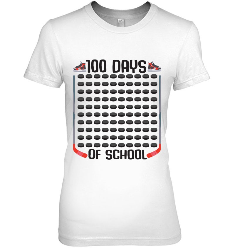 Hockey 100th Day of School T Shirt white - I've skated through 100 days of  school Ships very quickly