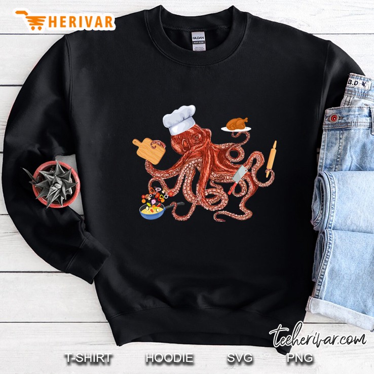 Octopus Chef Cooking Fnny Culinary Master Cooker Cook Lover Sweatshirt