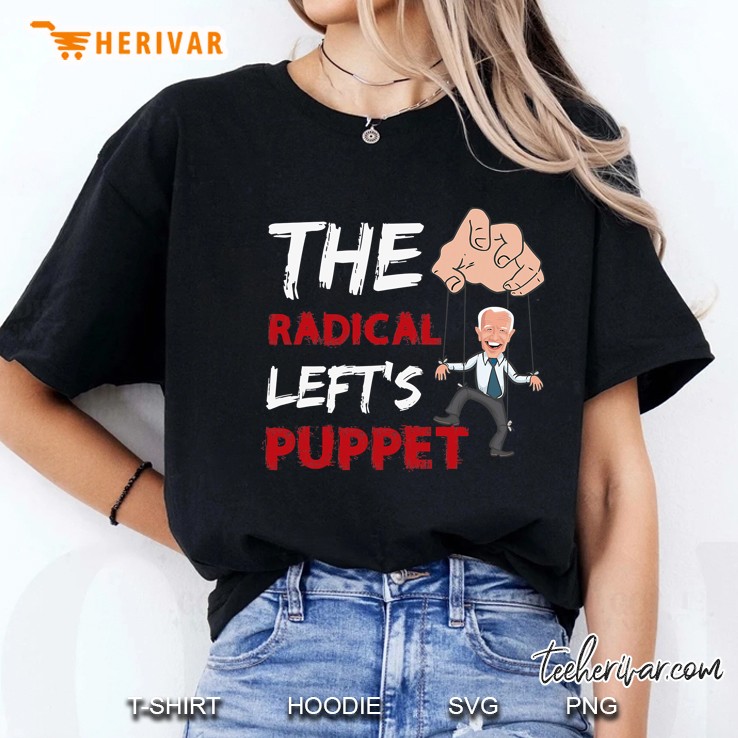 Funny Joe Biden Puppet Anti Joe Biden Anti Democrat Ladies Tee