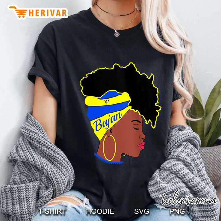 Womens Bajan Girl Barbados Women Flag Patriotic Ladies Tee