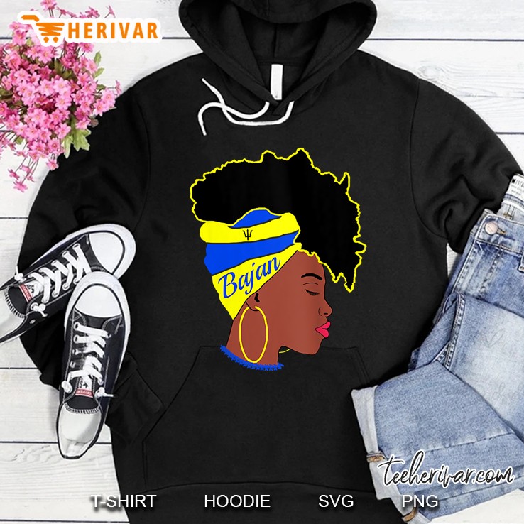 Womens Bajan Girl Barbados Women Flag Patriotic Hoodie