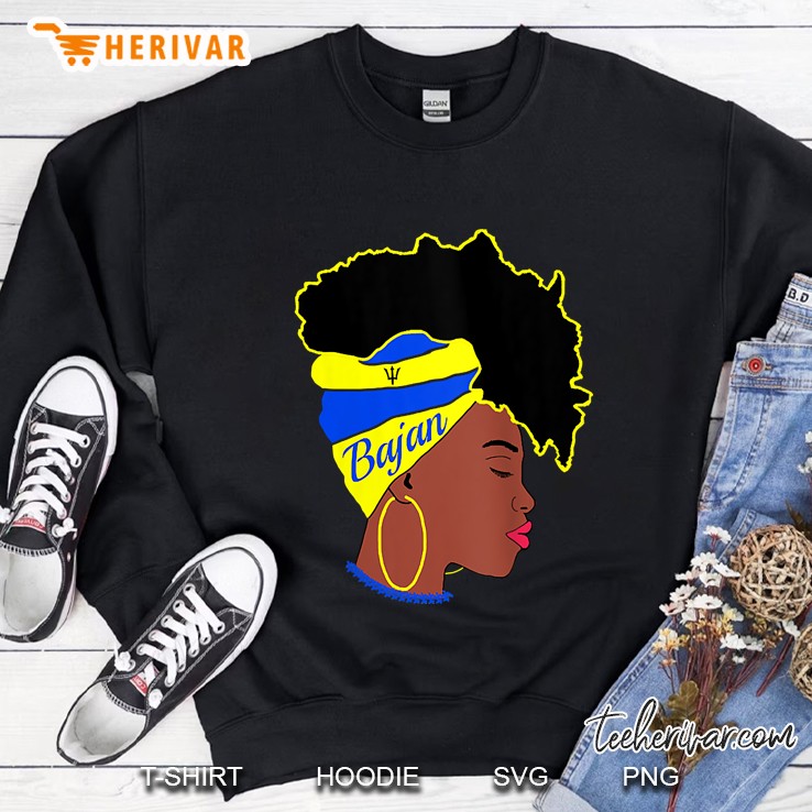 Womens Bajan Girl Barbados Women Flag Patriotic Sweatshirt