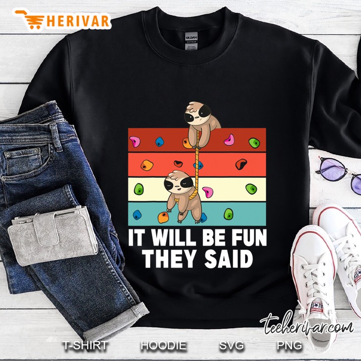 Funny Sloth Bouldering And Rock Climbing Gift Sweatshirt