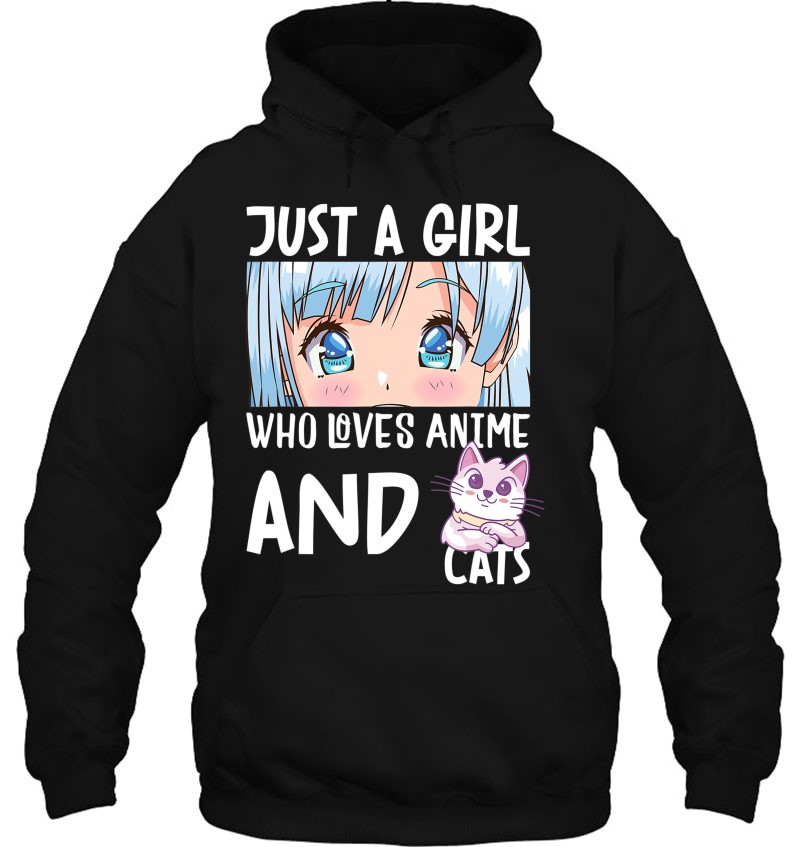 Just A Girl Who Loves Anime & Cats Cute Gifts Teenager Girls T