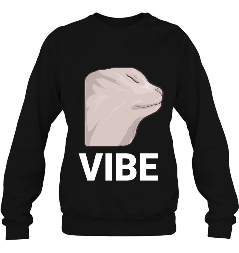 Vibing Cat Dank Meme Funny Cat Meme Pullover Sweatshirt