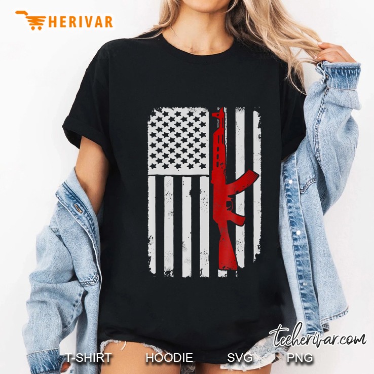 Ak-47 Kalashnikov Usa Flag 2Nd Amendment Ladies Tee