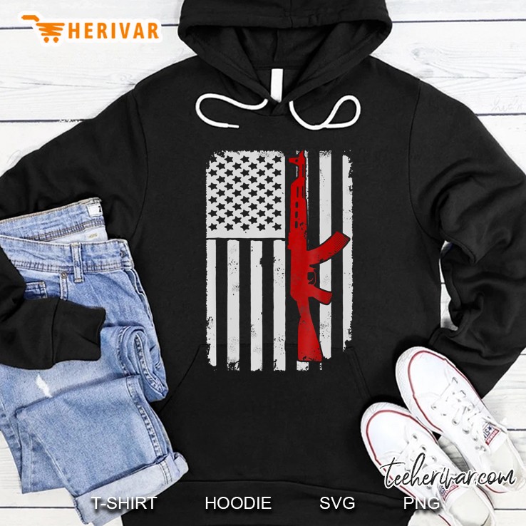 Ak-47 Kalashnikov Usa Flag 2Nd Amendment Hoodie
