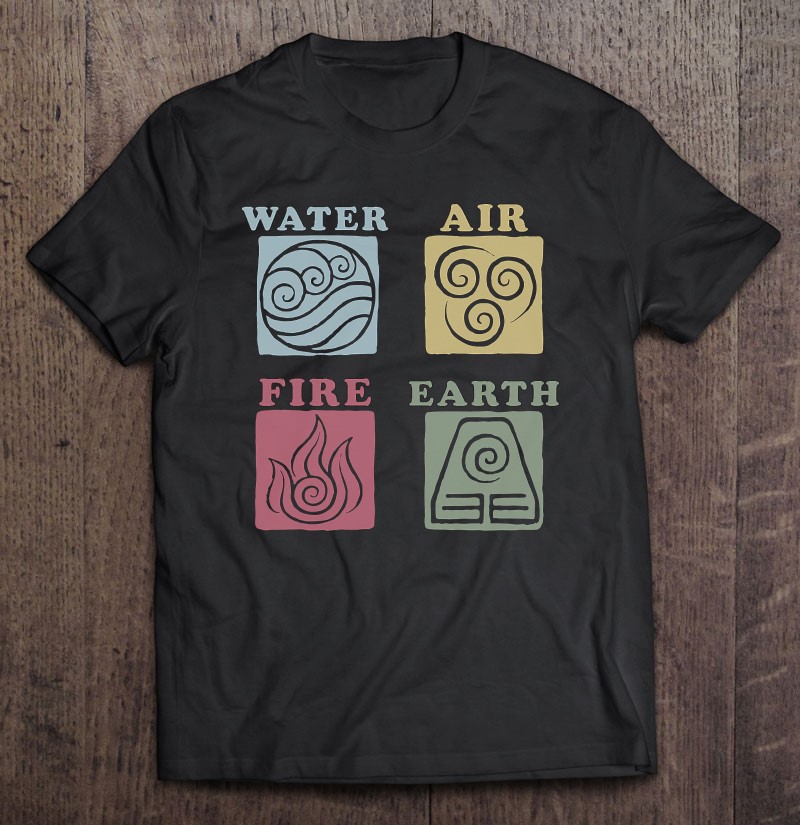 Avatar Elements Shirt The Last Airbender Shirt Water Earth Fire Wind Shirt Avatar Shirt