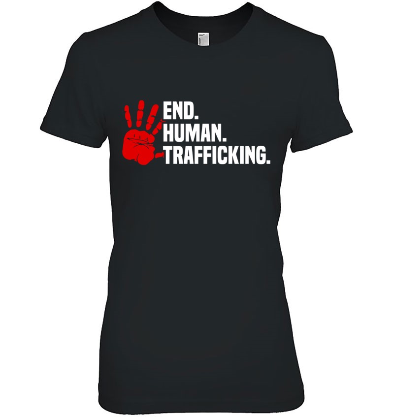 End Human Trafficking Red Handprint Stop Human Trafficking