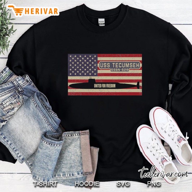 Uss Tecumseh Ssbn-628 Submarine American Flag Gift Sweatshirt