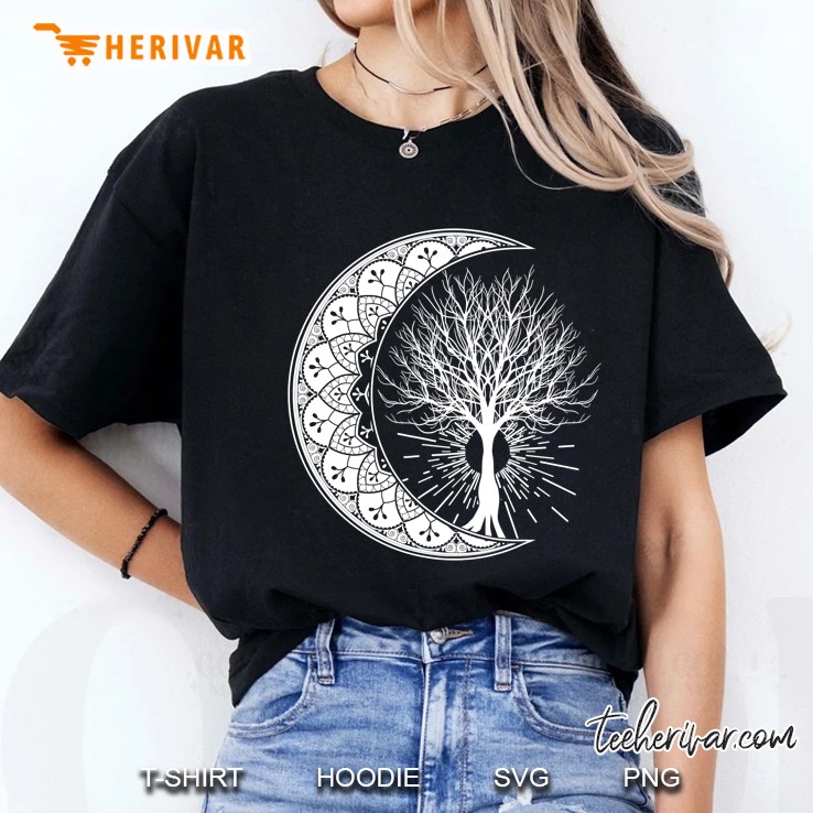 Crescent Moon Tree Earth Day Arbor Day Ladies Tee
