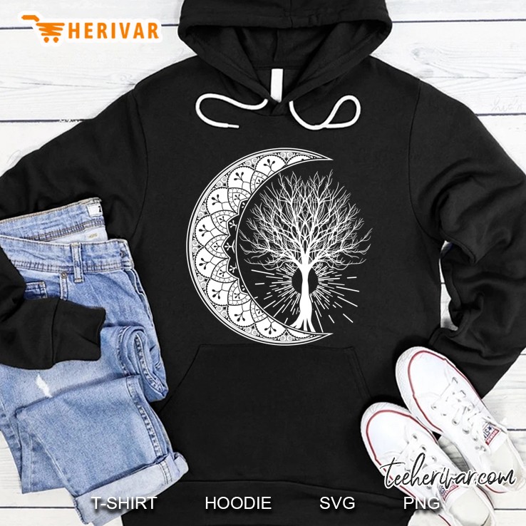 Crescent Moon Tree Earth Day Arbor Day Hoodie