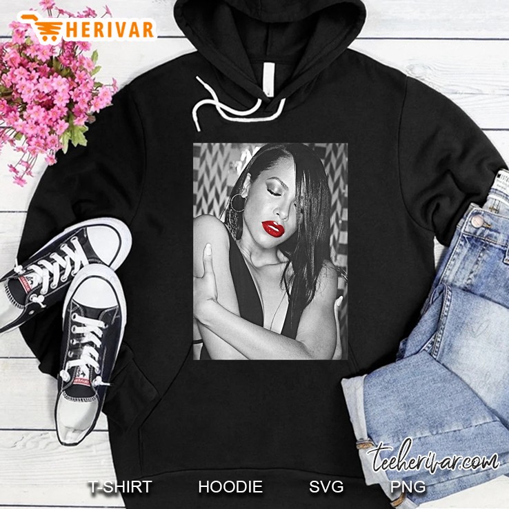 Aaliyah Red Lipstick Hoodie