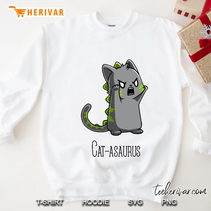 Catasaurus Kitten Kitty Dinosaur T-Rex Dino Funny Cat Lovers Sweatshirt