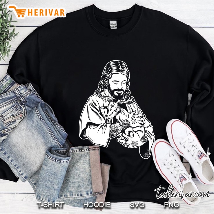 Blackcraft Jesus Loves Satan Baphomet Goat Atheist Sweatshirt