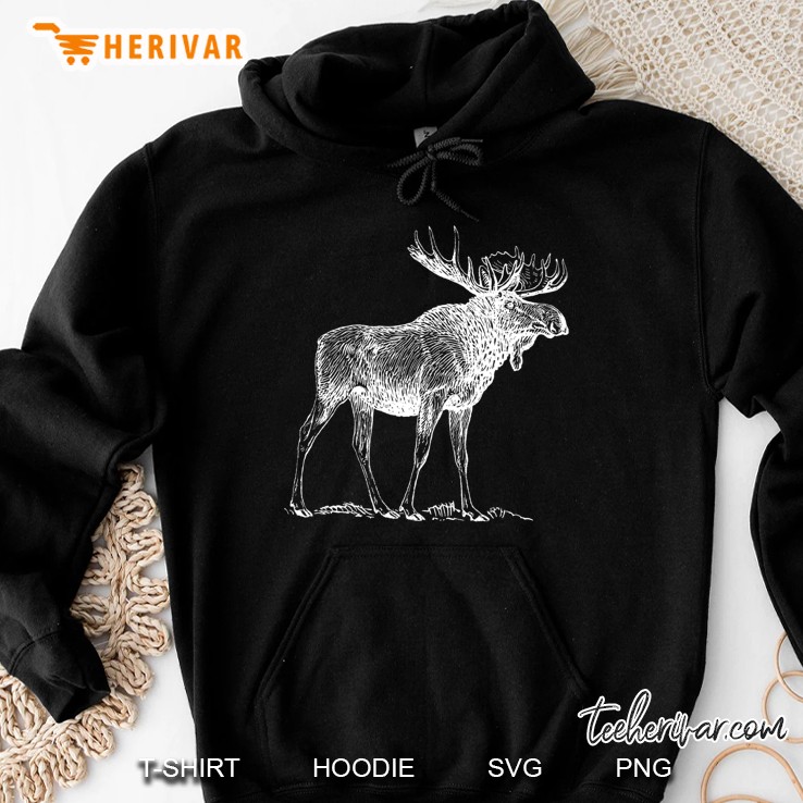 Bull Moose Shirt Cool Moose Drawing Moose Sketch Hoodie