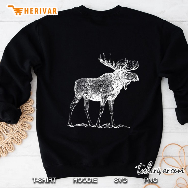 Bull Moose Shirt Cool Moose Drawing Moose Sketch Sweatshirt