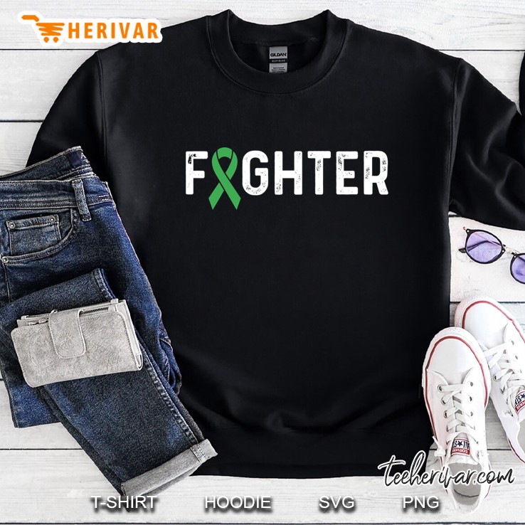 Mental Health Awareness Products Green Ribbon Fighter Sweatshirt
