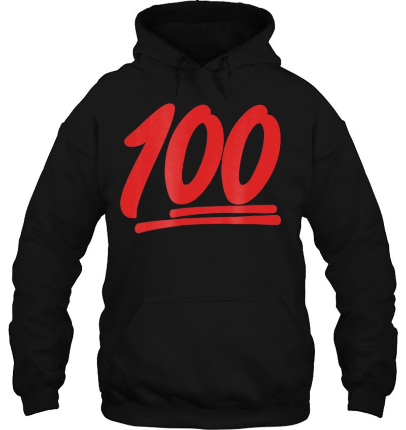 Red 100 Emoji Symbol Graphic - Unisex, Adult Or Kids T-Shirts, Hoodies ...