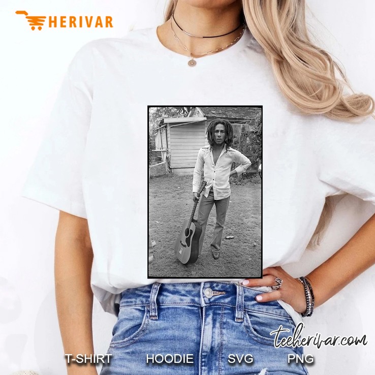 Bob Marley X David Burnett Guitar Photo Premium Ladies Tee