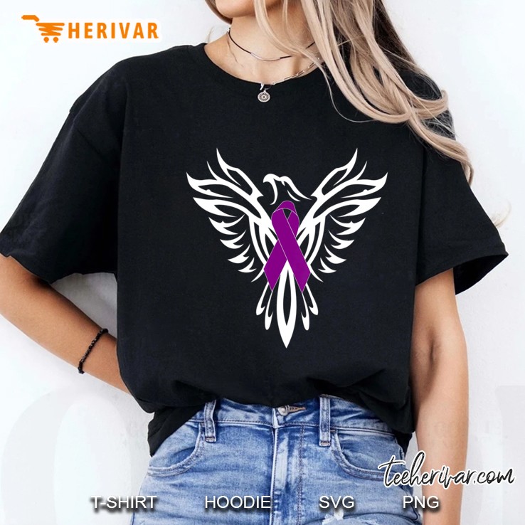 Epilepsy Awareness Purple Ribbon Phoenix Ladies Tee