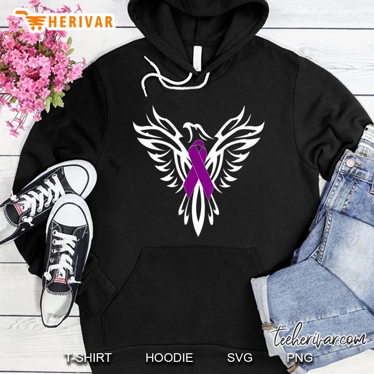 Epilepsy Awareness Purple Ribbon Phoenix Hoodie