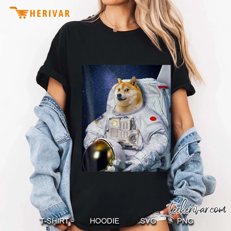 Cute Shiba Inu Doge Astronaut To The Moon Funny Ladies Tee