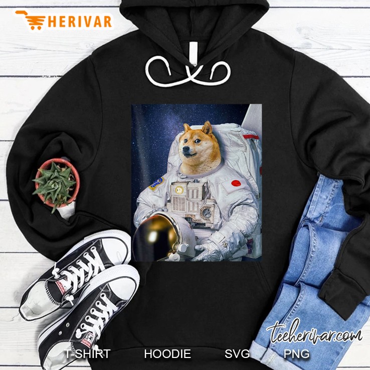 Cute Shiba Inu Doge Astronaut To The Moon Funny Hoodie