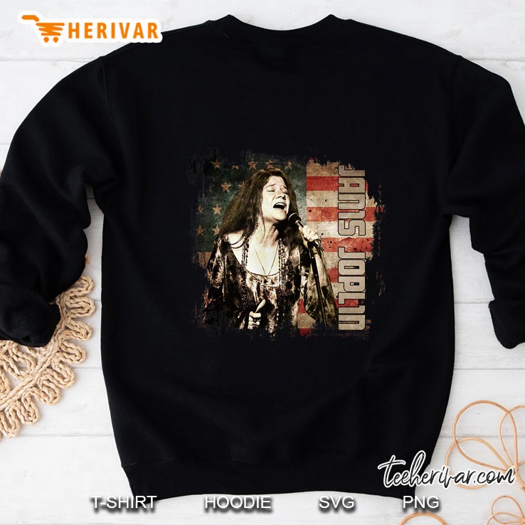 Vintage Janis Idol Joplin Rock Musical Retro Flag American Sweatshirt