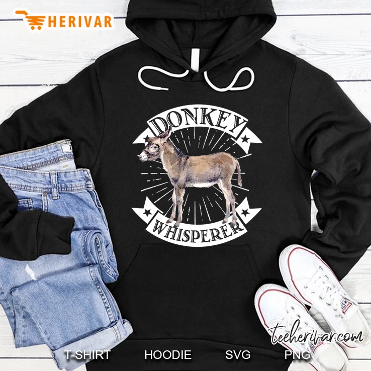 Cute Donkey Whisperer Shirt Donkey Gift Burro Lover Donkey Hoodie