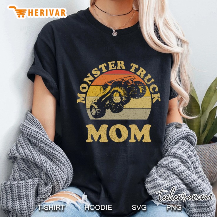 Monster Truck Mom Retro Vintage Monster Truck Ladies Tee