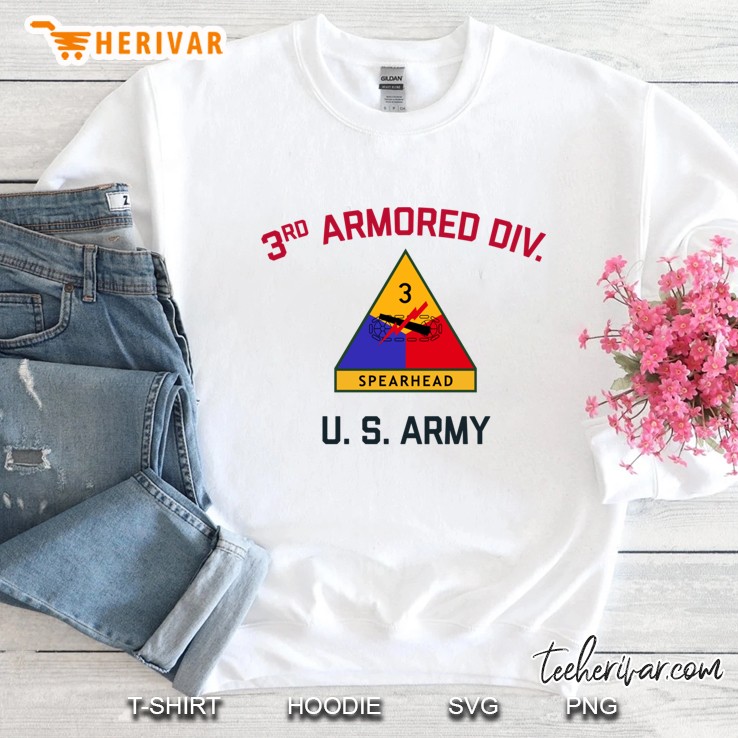 Us Army 3Rd Armored Division Spearhead Ww2 Vintage Tank Sweatshirt