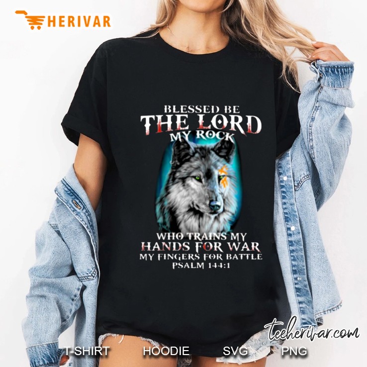 Vintage Blessed Be The Lord My Rock Who Trains My Hands For War Psalm 144 Bible Verse Ladies Tee