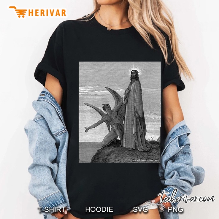 Jesus Christ Temptation Satan Wilderness Shirt Gustave Dore Ladies Tee