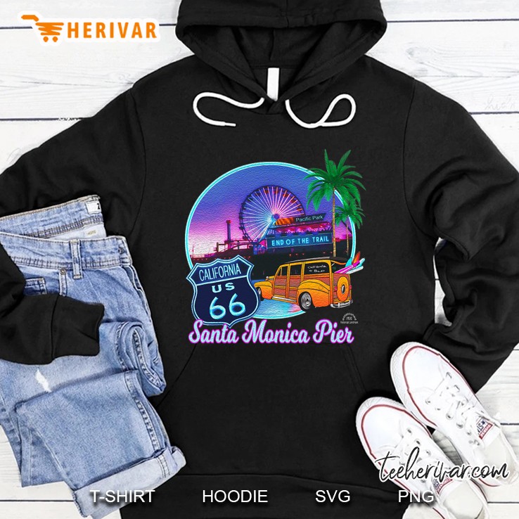 Santa Monica Pier Us Route 66 End Pacific Ocean Souvenir Hoodie