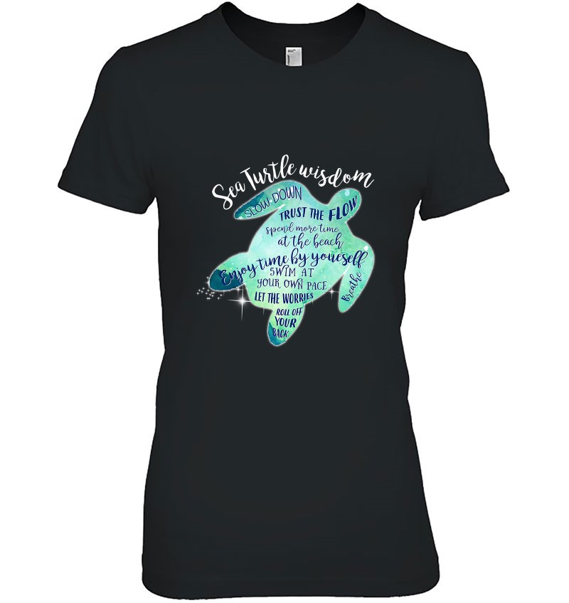 Sea Turtle Wisdom Slow Down Breathe T-Shirt Turtle Lovers Funny Tee Gift S-5XL