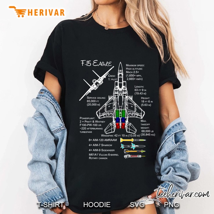 F-15 Eagle Specs Military Fighter Jet Ladies Tee