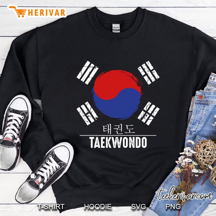 Taekwondo Hangul Characters Black Belt Training South Korea Sweatshirt