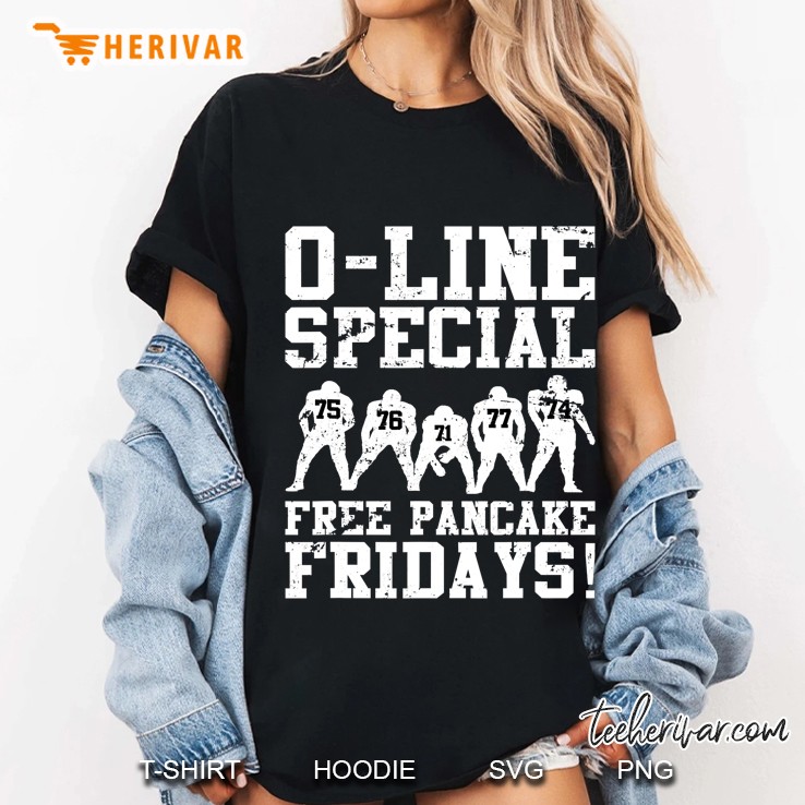 Funny Offensive Line Free Pancakes Served Football Lineman Ladies Tee